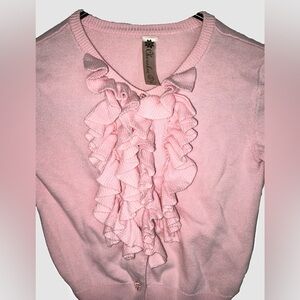 Cherokee Pink Ruffle Cardigan